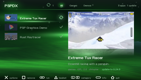 PSPDX running