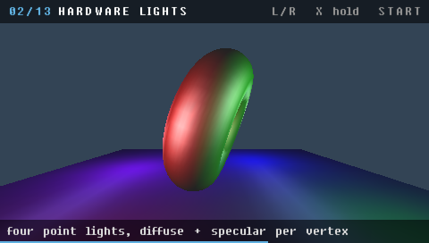 PSP Graphics Demo running